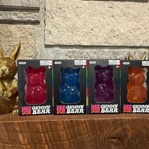 🧸💙🧡💜🩷SET OF 4!Nee Doh Gummy Bear Stress Set